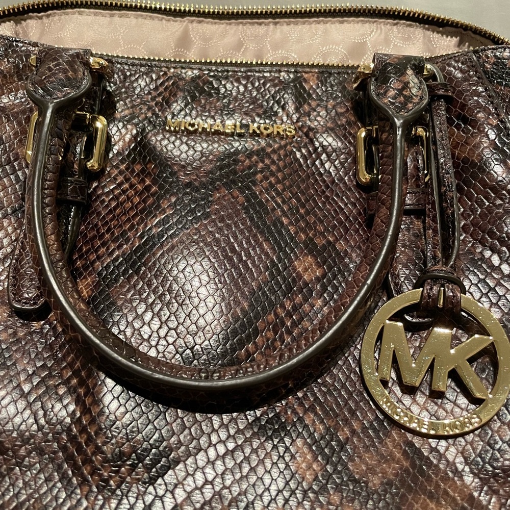 Michael Kors Large Bedford Top Zip Python Embosse… - image 8